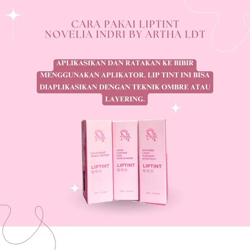 [NOVELIA INDRI BY ARTHA LDT] NEW PRODUCT LIPTINT VARIAN EXPOSED LIGHT MAROON EVERYDAY  Lipstick Gloss Pewarna 3