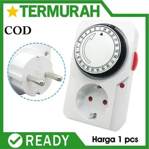 TG-14A Stop Kontak Timer Analog Otomatis 24 Jam Colokan Listrik dengan pengatur waktu Penghemat Listrik
