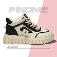 Gambar FINDME 36-40 Aldine Sepatu Sneakers Wanita Kekinian Highcut Nyaman Classy Simple Keren Bahan Pu Berkualitas - Black, 36 dari findme id_NEW Kab. Tangerang 3 Tokopedia
