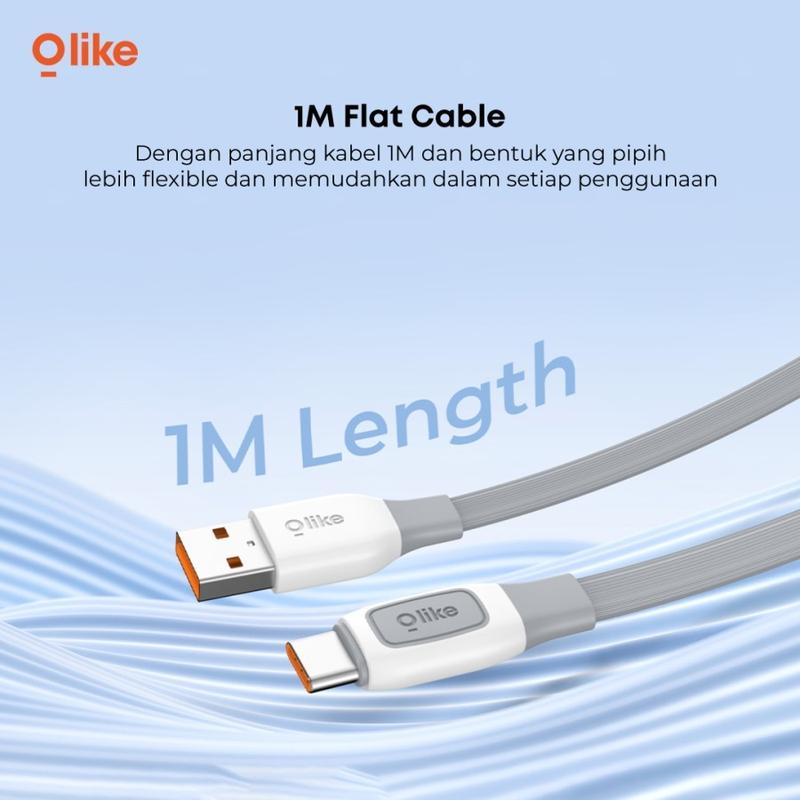 Olike D307 Kabel Data Fast Charging 2.4A Flat Cable Micro USB / Type-C / Lightning 4