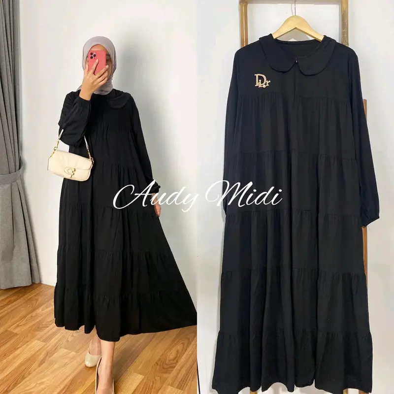 Audy long  tunik polos rayon twil busui friendly by yayuku tunik susun mayung Cantik 2