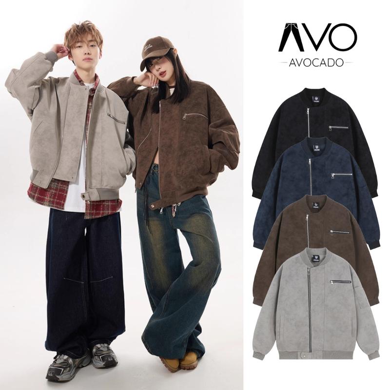  AVOCADO - Áo khoác bomber Da Loang Unisex Form rộng thời trang Hàn Quốc size M-2XL 