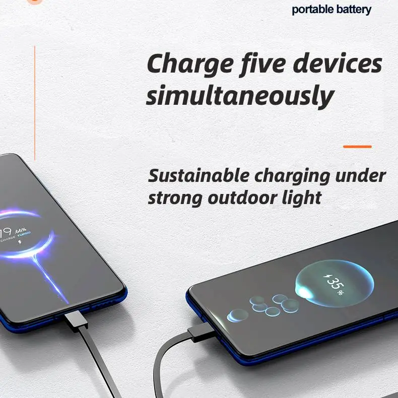 【100% ORI】Solar Powerbank 100000 mAh 50000 mah With 4 kabel original Power Bank Murah Fast Charging Senter LED Outdoor Portable Powerbank 20000 mah 4