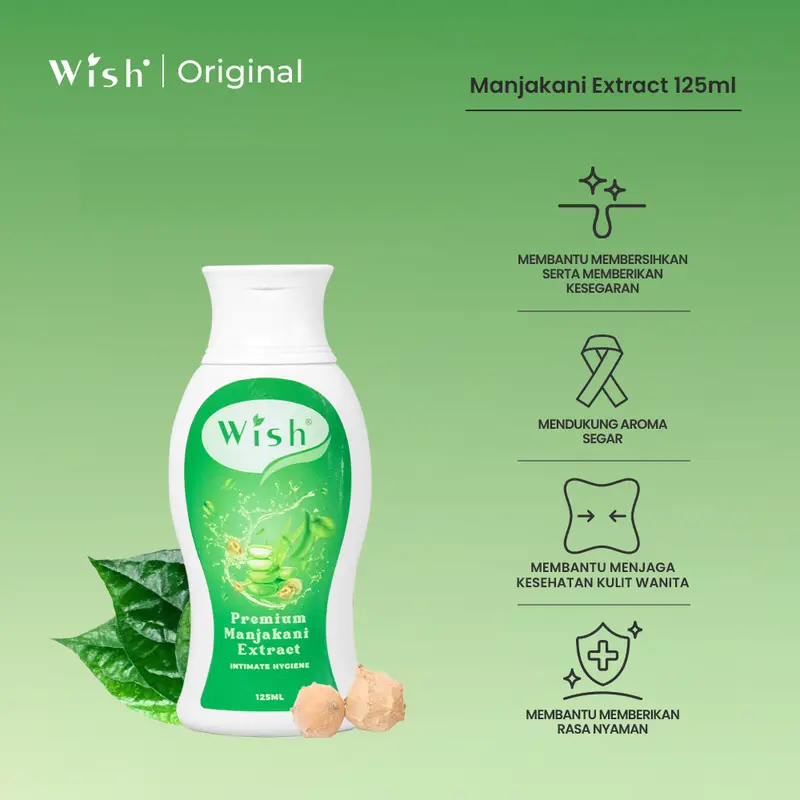 [NEW FORMULA] WISH Premium Manjakani Sabun Cairan untuk Membersihkan by dr Boyke Bebas Alkohol Aman untuk Kulit sensitif Isi 125 mL 1