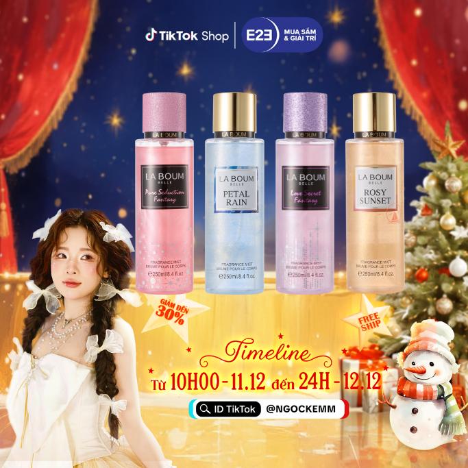   HÀNG MỚI GIẢM 60%  LABOUM Xịt Thơm Bodymist Nữ Có Nhũ 250ml – Hương Hoa Quả – Thơm Lâu – An Toàn Cho Da Nhạy Cảm 