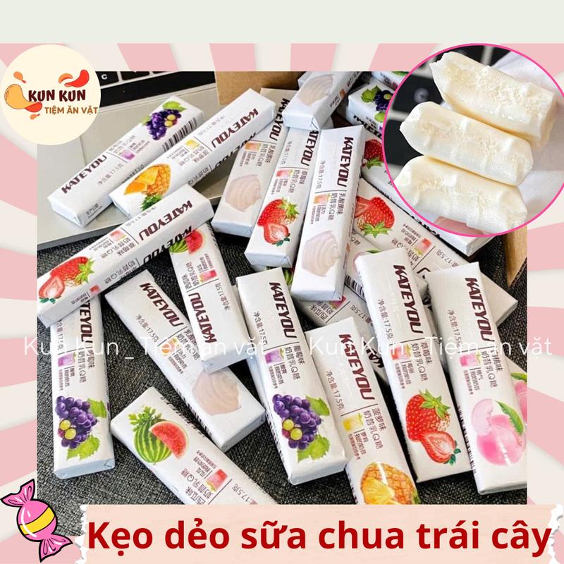 MIX ĐỦ VỊ Hộp 30 thanh Kẹo Sữa Chua Dẻo Vị Trái Cây KATEYOU đủ vị Kẹo Mềm Thơm Ngon thanh 17gr - Kun Kun _ Tiệm Ăn Vặt.