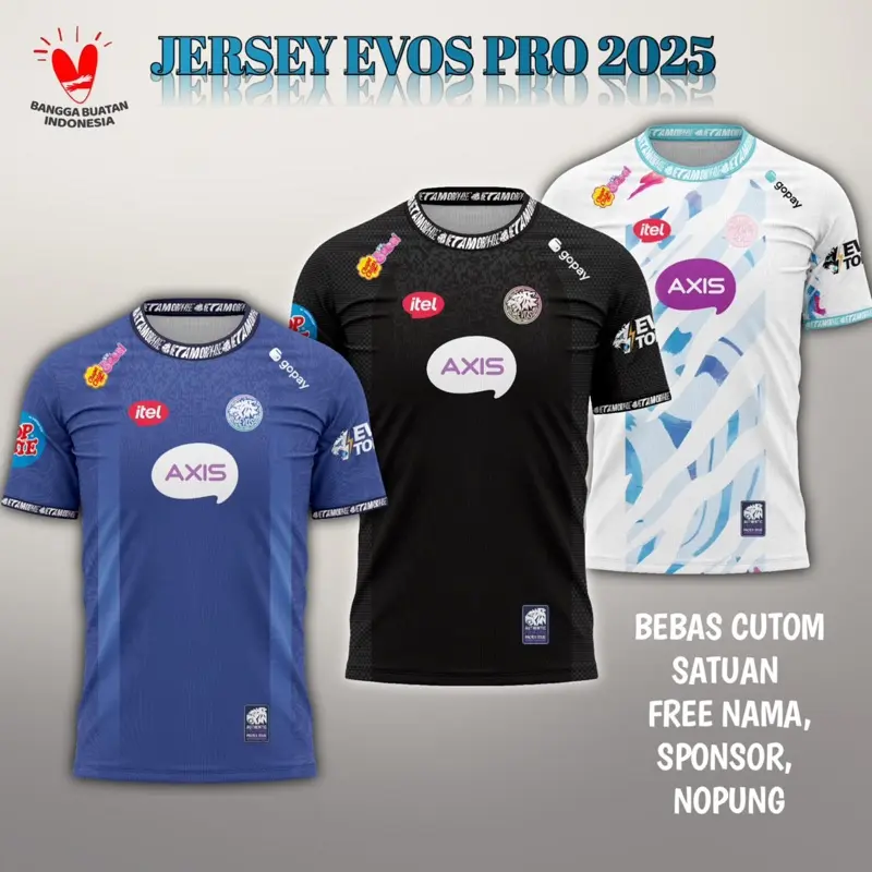 Jersey EVOS pro 2025 Gratis Tambah Nama Full Printing