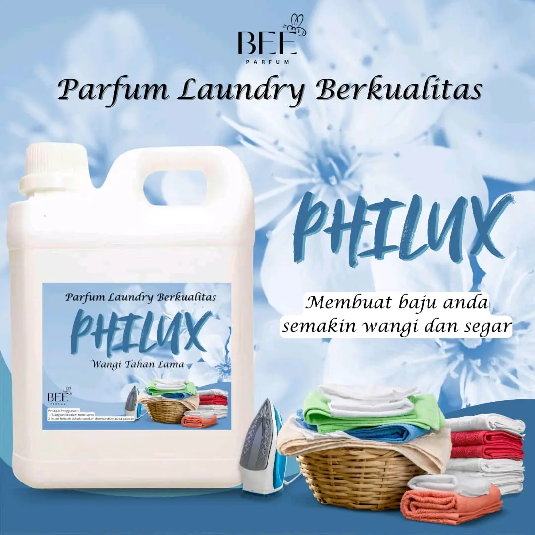 BEE PARFUM LAUNDRY aroma Philux 1 Liter Terlaris Wangi Tahan Lama / Pewangi Pengharum Pakaian Laundry Berkualitas Bisa COD