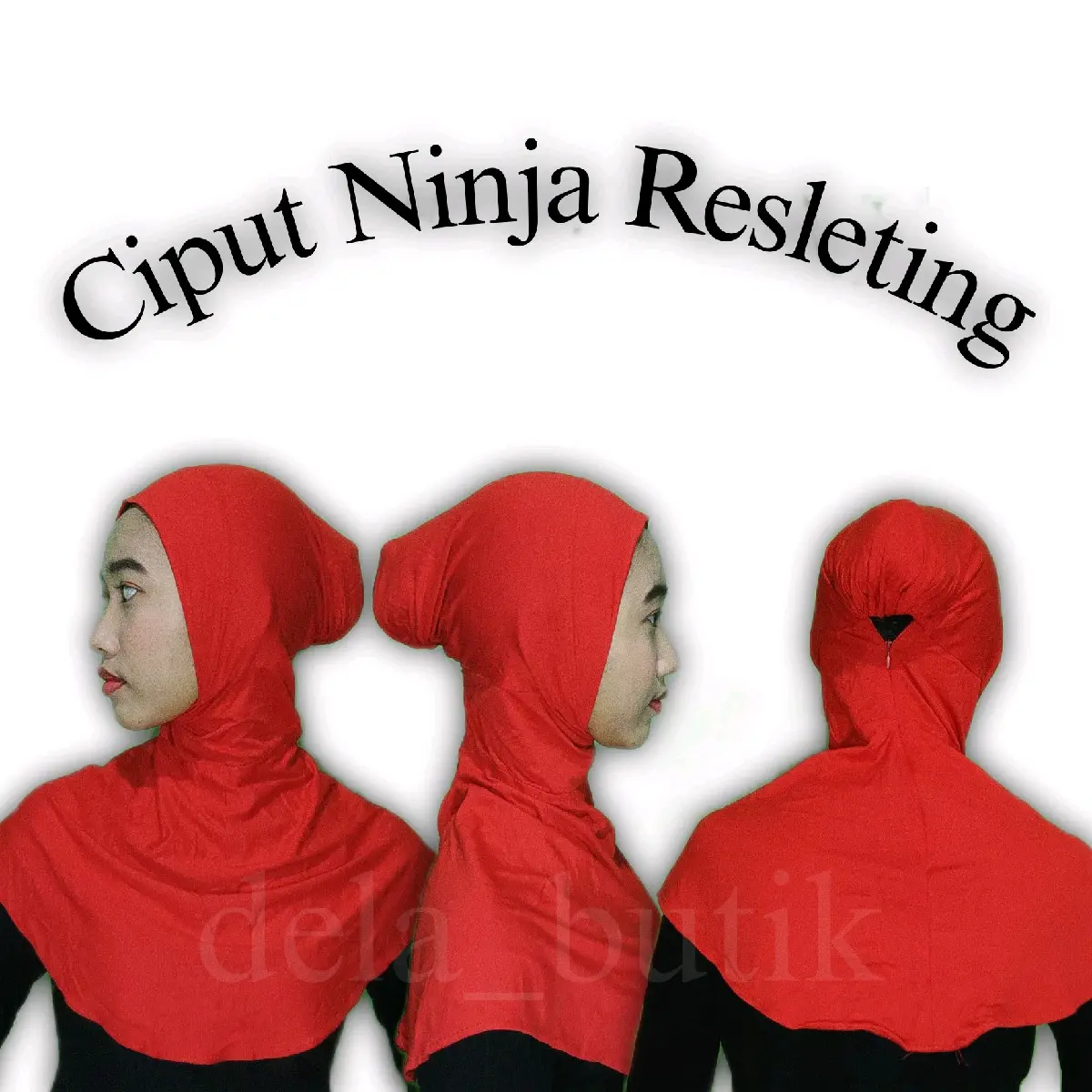 Ciput Ninja Anti Tembem Resleting / Inner Ninja Polos Resleting Premium Bahan Jersey