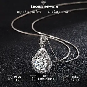 Kalung Tetesan Air Perak Asli Wanita Anti Karat Luntur Free Box