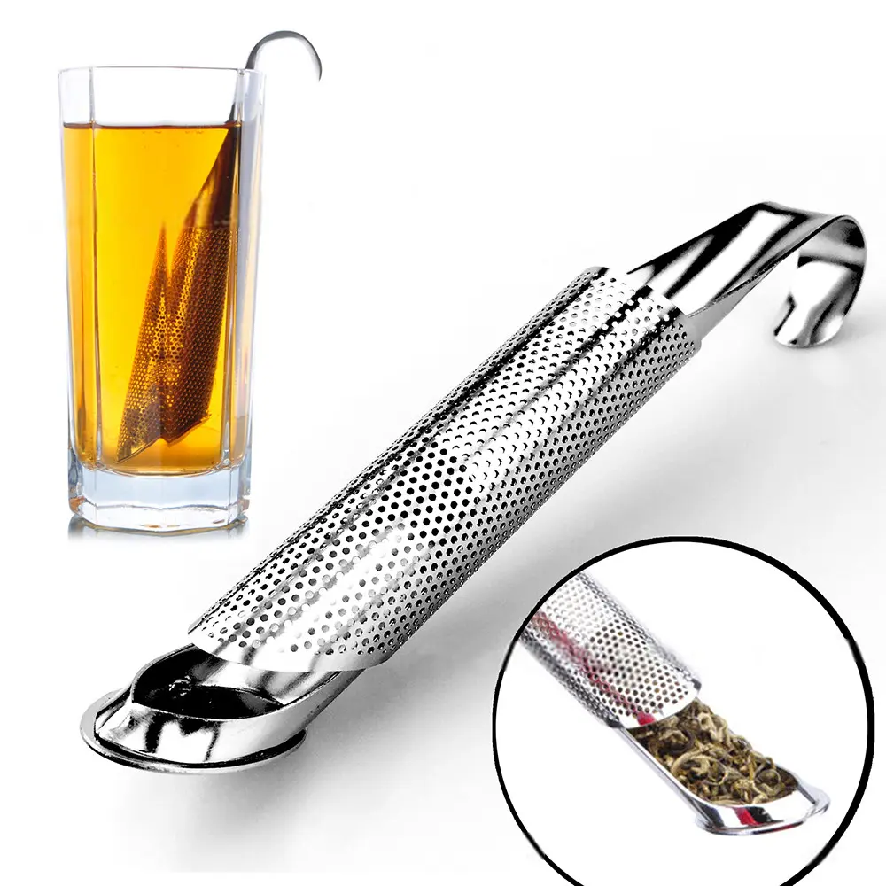 【Baodan】Kitchen Accessories New Tea Strainer Amazing Stainless Steel Infuser Pipe Design Touch Feel Holder Tool Tea Spoon Infuser Filter