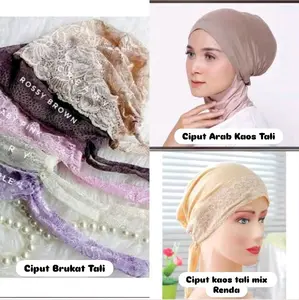 CIPUT KAOS RAYON/INNER HIJAB KAOS MIX RENDA/ DALAMAN HIJAB BRUKAT TALI/CIPUT KAOS TURKI