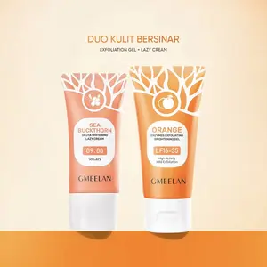Face Scrubs & PeelsPaket 2in1 GMEELAN: Cream + Brightening Gel, Hilangkan Kuning & Cerahkan Exfoliating Deep gmeelan tone krim pencerah Gel+Day Wajah gmeelan's exfoliating Gluta Blackhead kering pengontrol pori face scrub & peel