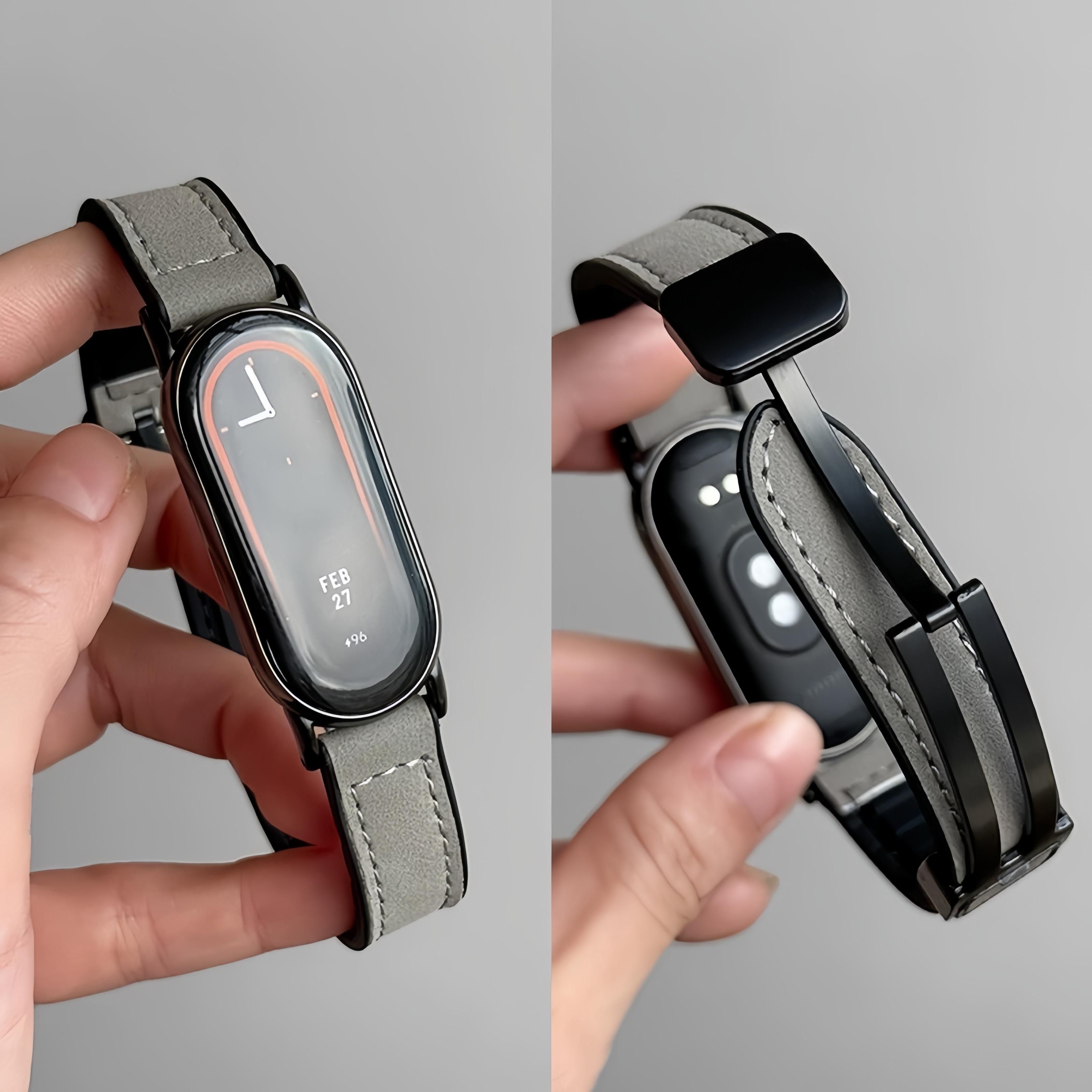 (Tidak termasuk jam)tali jam tangan For Xiaomi Smart Band 8/9/10 Strap Kulit Magnetik Tali Mi Band 8 9 10 Kulit Olahraga Tahan Air (Tidak termasuk jam)tali jam tangan For Xiaomi Smart Band 8/9/10 Strap Kulit Magnetik Tali Mi Band 8 9 10 Kulit Olahraga Tahan Air