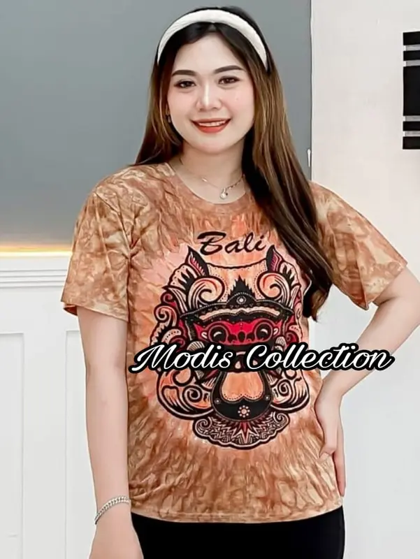 Atasan Kaos Barong Bali Putih Terbaru Baju Santai Nyaman Casual Wanita Cewek Cowok Lengan Pendek Motif Polos Kombinasi Salur Garis Tie Dye Cantik Variasi Warna Warni Bahan Tebal Katun Halus Adem Ukuran Remaja Dewasa Panjang Baju Sedang Kerah Leher Bulat 8