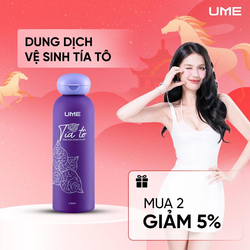  Dung Dịch Vệ Sinh Phụ Nữ Tía Tô UME Hỗ Trợ Làm Sạch Dưỡng Ẩm Cân Bằng Độ pH 150ml 