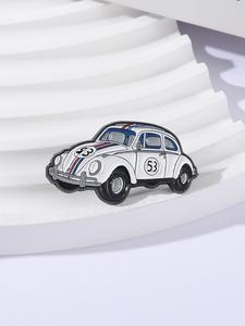 1 pieza de Broche de Herbie el Bicho de Amor 53 Pin de Esmalte Clásico de Comedia Aventura Coleccionable con Número 53 Diseño de Rayas Rojas Blancas y Azules para Mochila Chaqueta Fans Vintage Regalo