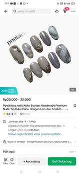 Product Review of Poelarisco.nails Kuku Buatan Handmade Premium Nude Tip Kuku Palsu dengan Lem dan Toolkit - Art, Polish Cat Kutek from ౨**ৎ 1