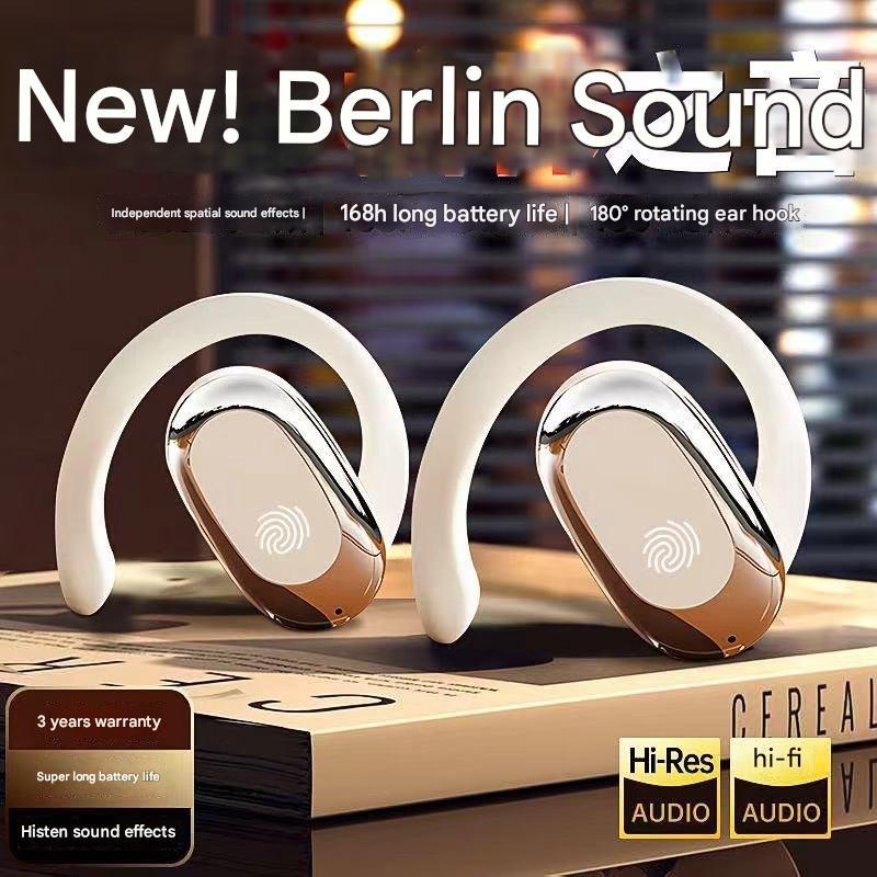 Earphones Wireless Bluetooth Tws 5.4 Headset Mic ANC/ENC Noise Reduction Amplifier Speaker IPX5 Water proof LED Display Dolby Audio Adjustable Angle Ear hook office Sport Study Outdoor White 0
