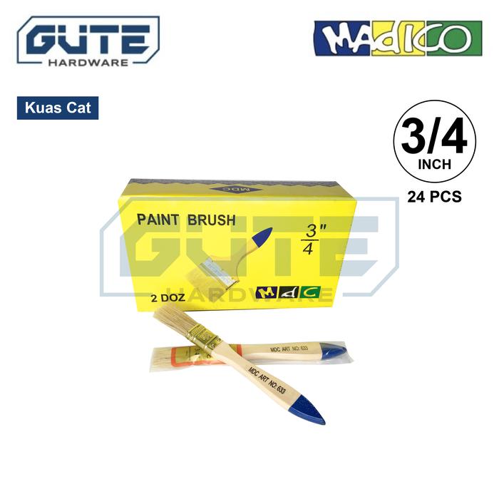 Gambar (Doz) Kuas Cat Vernish "MADICO" Berbagai Ukuran / Kuas Tembok - 3/4 = 24 Pcs dari Gute Hardware Kota Surabaya 3 Tokopedia