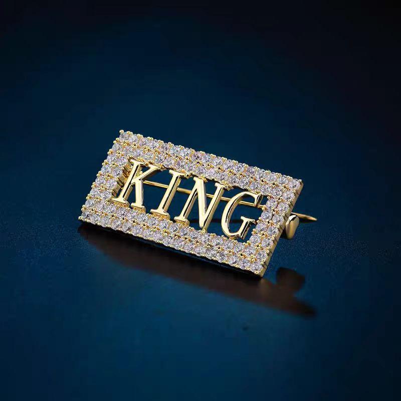 Elfindo - XZ144 Bros King Berlian Permata New Series /Brooch Jas Wanita / Pria Viral Fashion Mewah 2