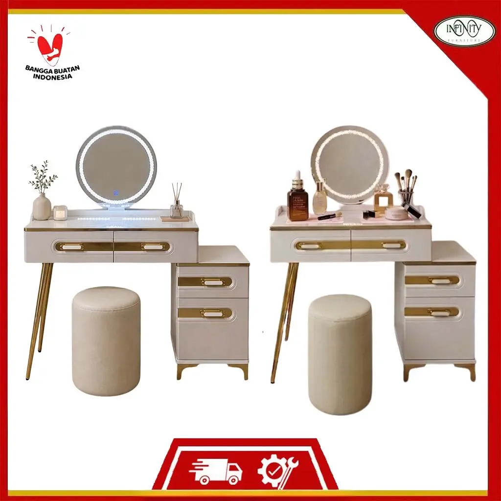 Meja Rias Set / Dressing Table Lampu LED DT 9928