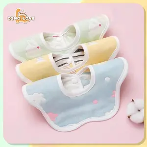 Bib Baby Cotton - Celemek Bayi Slabber Handuk Air Liur Baby Bibs Bahan Katun Gauze 6 Lapis | Generic