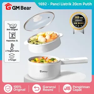 GM Bear Panci Listrik Fry Pan Electric (2in1) 1692 - Panci Penggorengan Keramik Elektrik Free Steamer