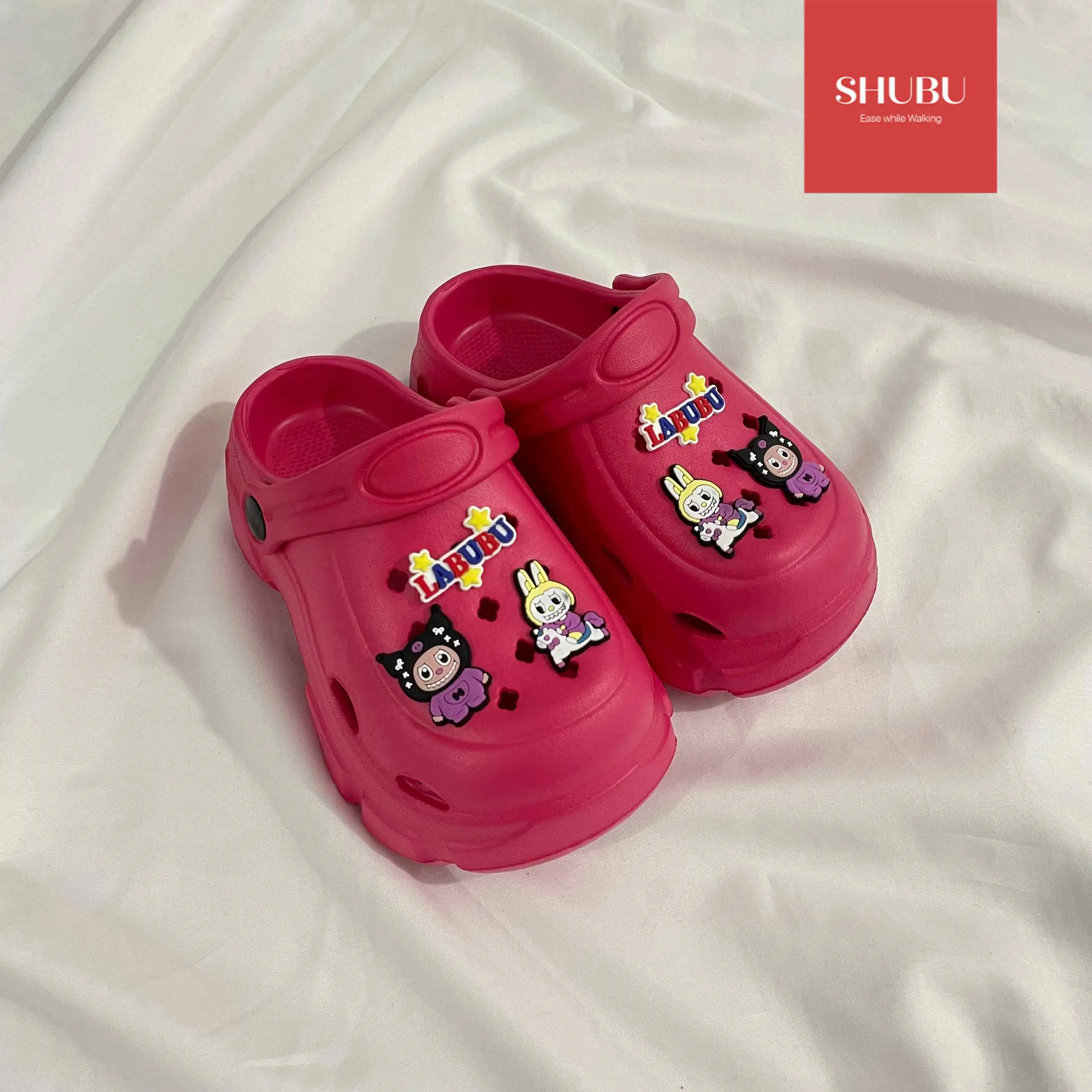 SHUBU Sandal Baim Anak Perempuan Kuromi Labubu Bahan Karet Empuk Anti Slip Size 24-35