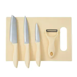 [MEGA SALE] freemir Pisau 5 in 1 Set Stainless Steel dan Talenan Berkualitas Tajam Anti Karat Pisau Multifungsi Kitchenware Premium