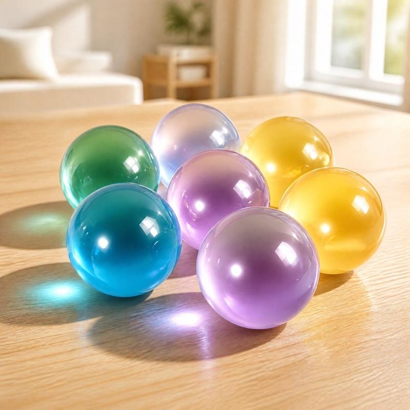 Bé trai bé gái Đồ chơi cảm giác Đồ chơi bóp nảy nhanh hình quả bóng 3,5 cm Trong suốt Đồ chơi bóp mềm Dầu dừa Tròn Đồ chơi giảm căng thẳng TPR Quà tặng để bàn