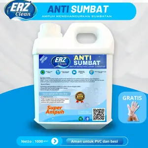 ERZ Anti Sumbat ERZ Pelancar Saluran Air Pipa Mampet WC Wastafel Closet 1000 gram Melarutkan Lemak & Kotoran Aman untuk PVC dan Besi - Cairan