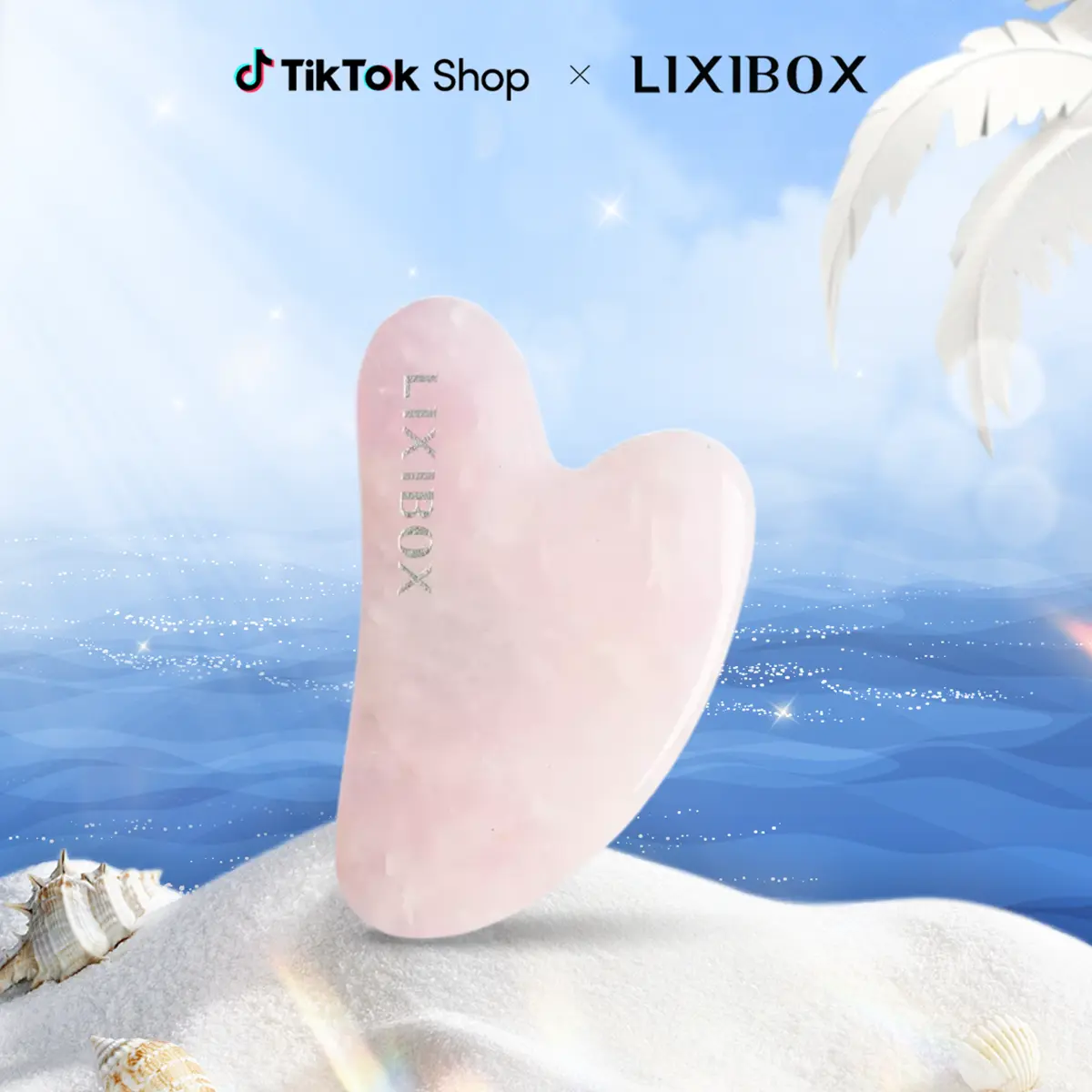 Dụng cụ Massage Mặt Đá Thạch Anh Xanh Hình Trái tim Lixibox Heart-Shaped Gua Sha Facial Tool Skincare Hỗ Trợ Làm Đẹp Da