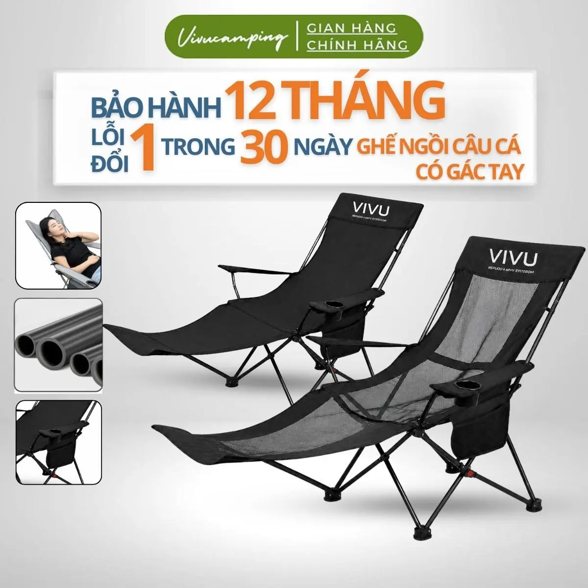 Ghế Gấp Gọn Có Gác Tay Vivu Outdoor Cắm Trại Dã Ngoại, Ghế Ngả Lưng Gác Chân 4 Nấc Vải Lưới Thoáng Mát | BigBuy360 - bigbuy360.vn Ghế Gấp Gọn Có Gác Tay Vivu Outdoor Cắm Trại Dã Ngoại, Ghế Ngả Lưng Gác Chân 4 Nấc Vải Lưới Thoáng Mát | BigBuy360 - bigbuy360.vn