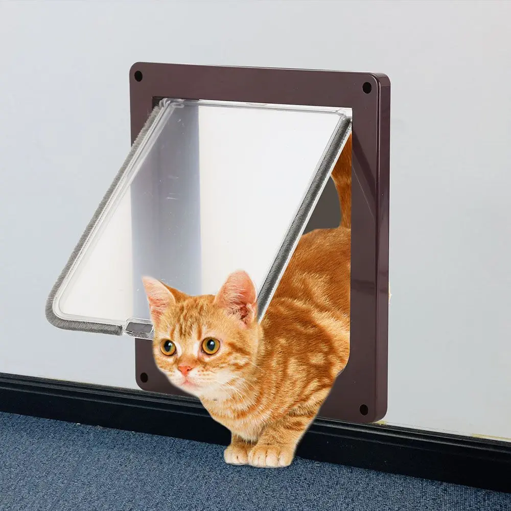 Smart Weatherproof for Small Dogs,Cats With  Lock ABS Material Freely Dog Gates Cat Door Flap Door Pet Supplies
