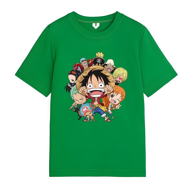 kaos cewek cowok couple keluarga ayah anak ibu one piece luffy zoro nami OP 88 Hijau Lengan Panjang XL