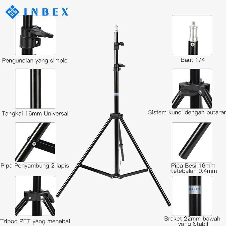 Tripod Inbex 210 Tripod Ringlight Tripod 2M Stand Kamera (LOSEPACK) 3