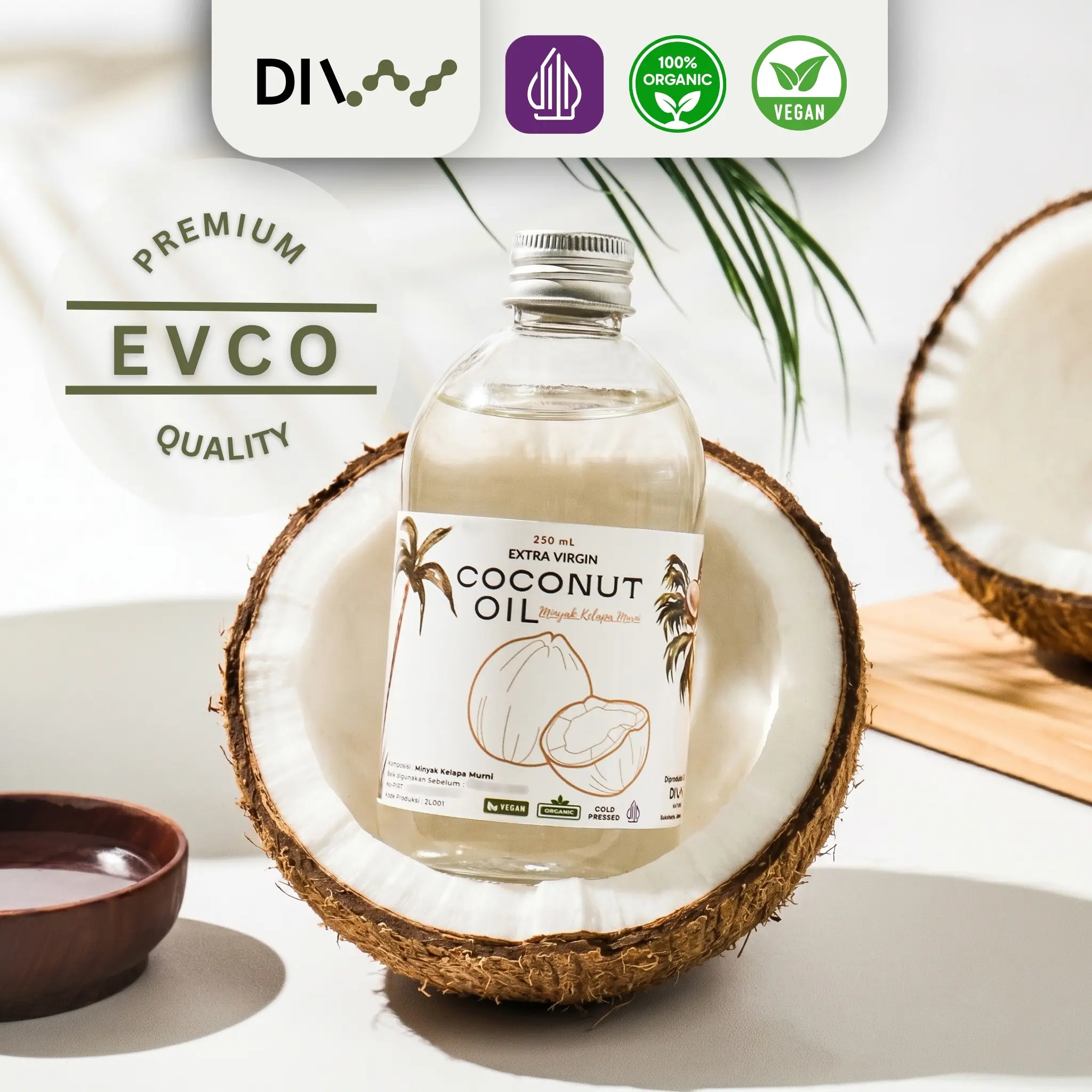 Extra Virgin Coconut Oil 250ml - VCO / Minyak Kelapa Murni by DIVV Nature