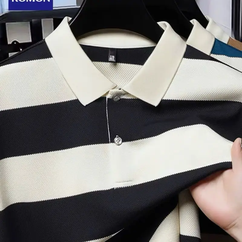 Áo Polo Sọc Ngang Phong Cách Cổ Tròn Tay Ngắn Thoáng Khí Mẫu Mới 2026 Chất Liệu Thun Cá Sấu Cao Cấp Co Giãn 4 Chiều