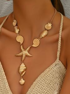 Collar de mujer en forma de Y, colgante con tema oceánico bohemio, joyería para la playa en verano, regalo perfecto para amigos, accesorio ideal para festivales