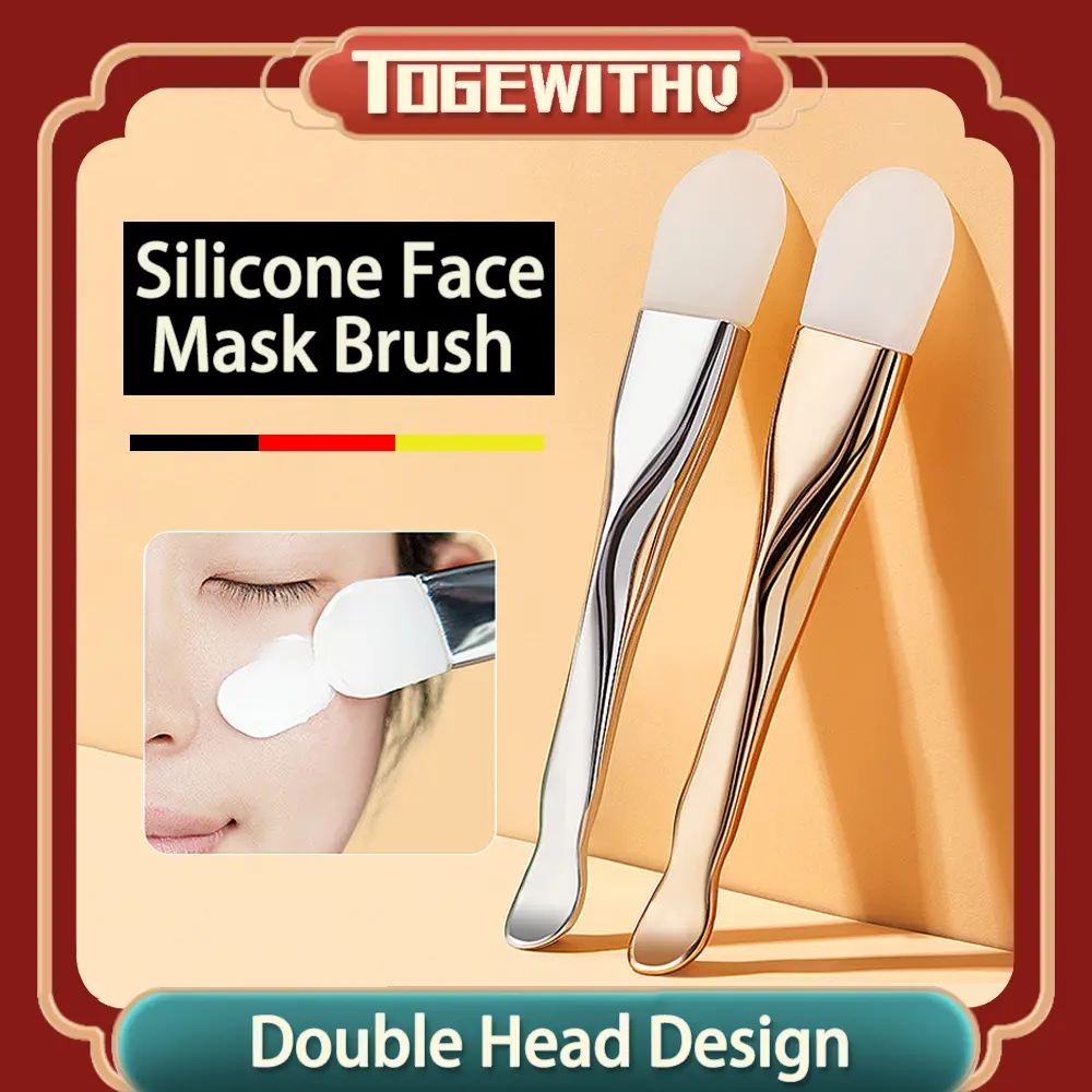 Silicone Face Mask Brush, Double Head Face Mask Applicator for Mud, Clay Mask, DIY, Modeling Mask