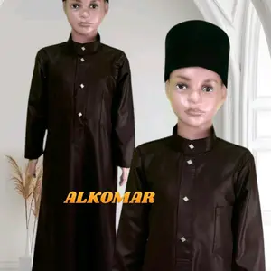 Alkomar jubah anak jubah sultan gamis anak gamis haromain jubah haromain ukuran 1 2 3 4 5 6 7 8 9 10 11 12 13 14 tahun Muslim