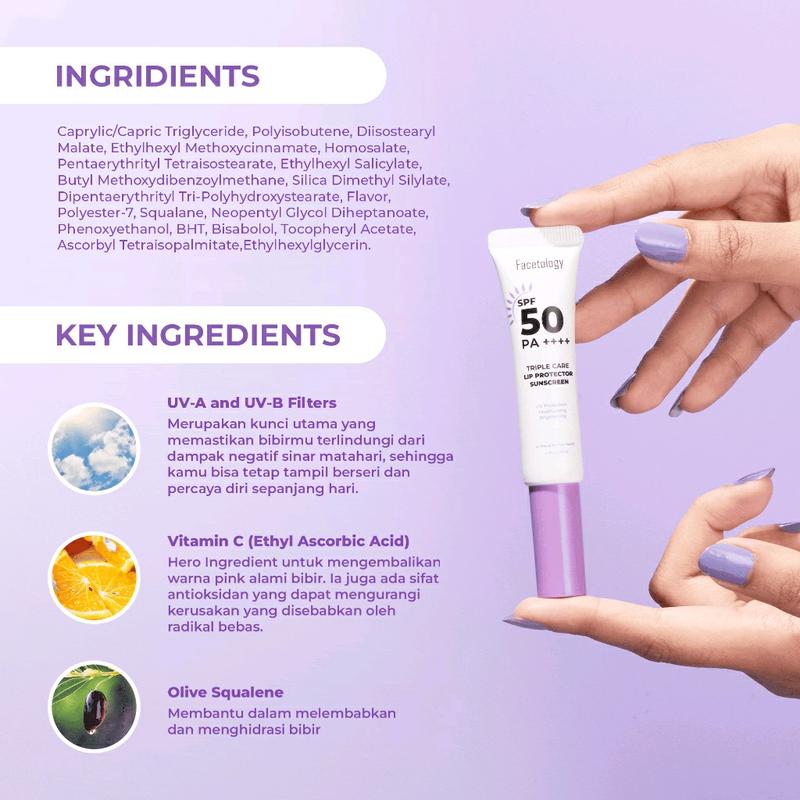 FACETOLOGY TRIPLE CARE LIP PROTECTOR SUNSCREEN SPF 50 PA++++ 2