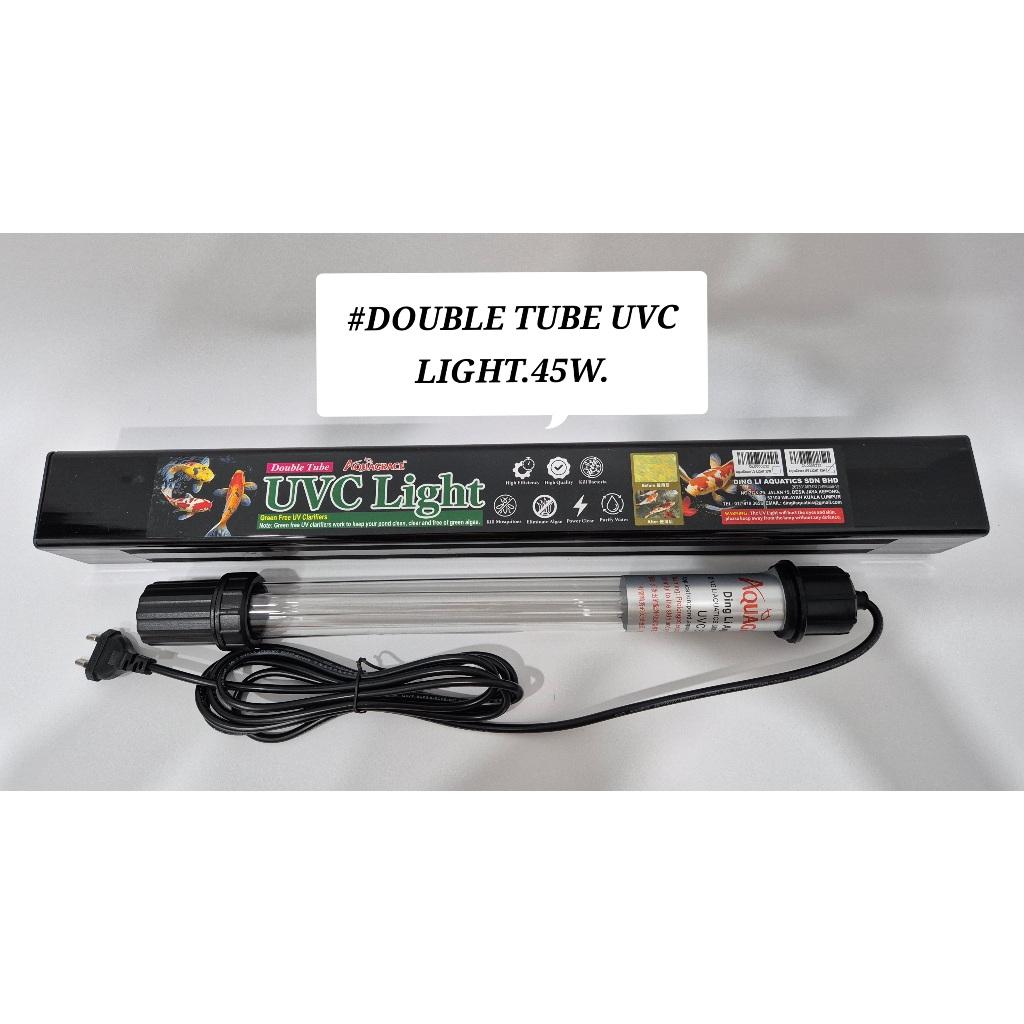 AquaGrace UVC Light 45W Double Tube Sterilizer UV-C Clarifier Aquarium Lamp Fish Lampu UV Akuarium Ikan