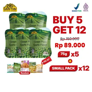 Gain Yum - Kacang Polong Rasa Bawang Putih 75 g