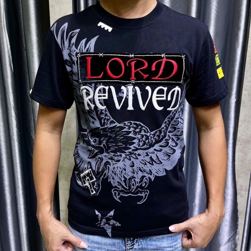 Áo thun nam LORD REVIVED 2màu trắng đen ,thêu đại bàng phiên bản mới chất thun cotton co giãn nhẹ