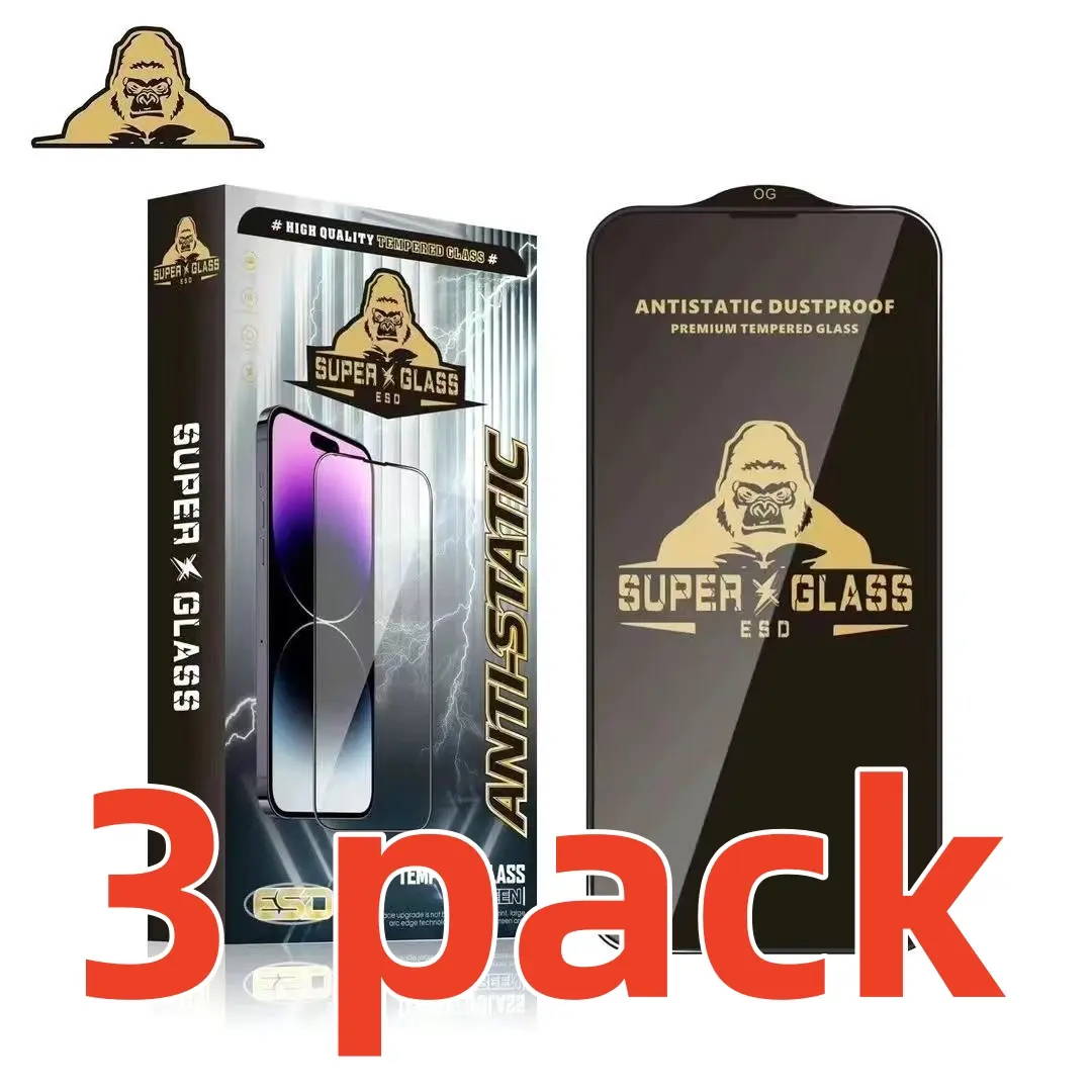 Kaca Bajaan, KING KONG, untuk iPhone 16 Pro, 15 Max, 14 PLUS, 13, 12, 11, XS, X, XR, Pelindung Skrin Jelas HD, Perlindungan Kristal