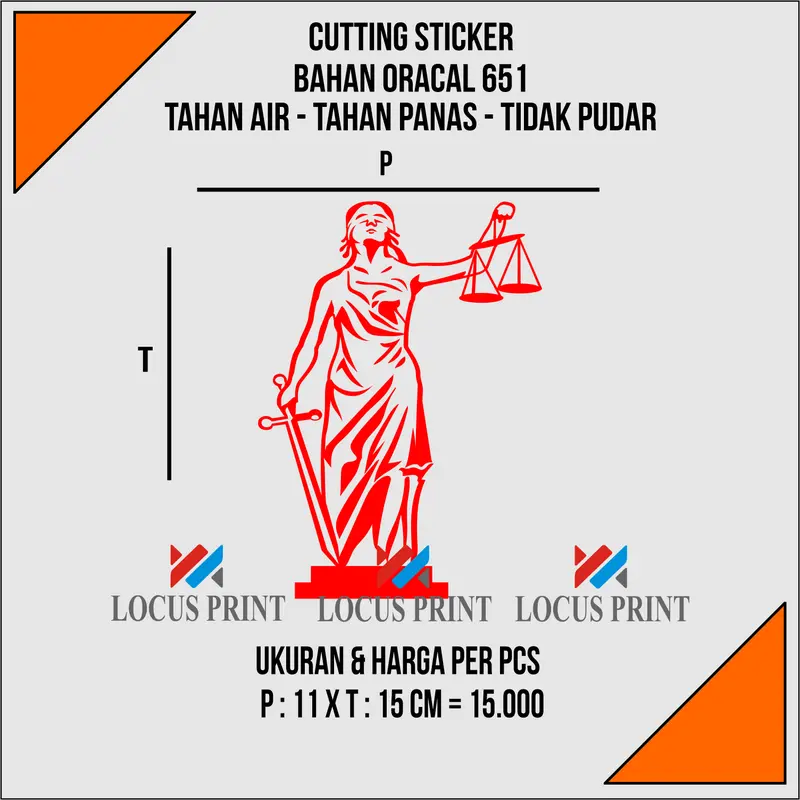 Cutting Sticker Stiker Dewi Themis Keadilan Bahan Oracal 651 2