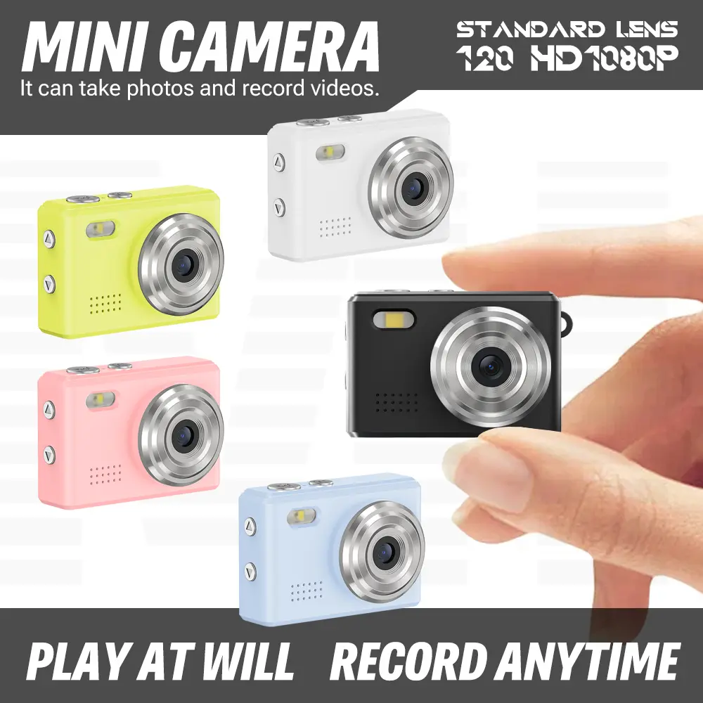 Máy ảnh Móc chìa khóa, Máy ảnh mini, Máy ảnh Nhỏ Pixel, Máy ảnh kỹ thuật số Nhỏ Cổ Điển với đèn Lung Linh LED, Máy ảnh ngón tay cái du lịch Cầm Tay Thích hợp để ghi lại cuộc sống, Lý Tưởng để đi chơi, Vlog và quay lại xu hướng