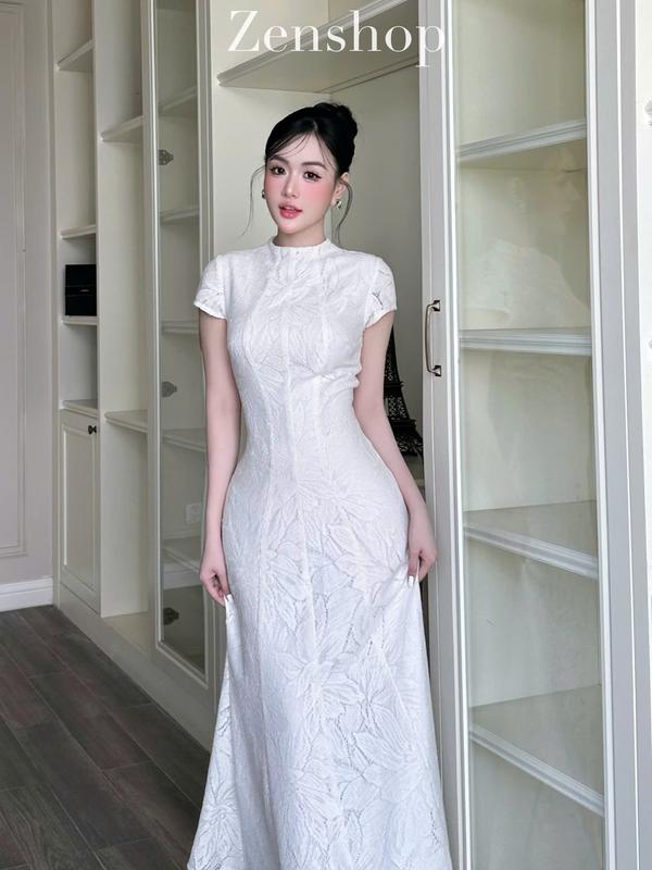  Đầm Dự Tiệc Ren Cổ Cao Tay Hến Dáng Ôm Sang Trọng Thanh Lịch - Kimi Dress 